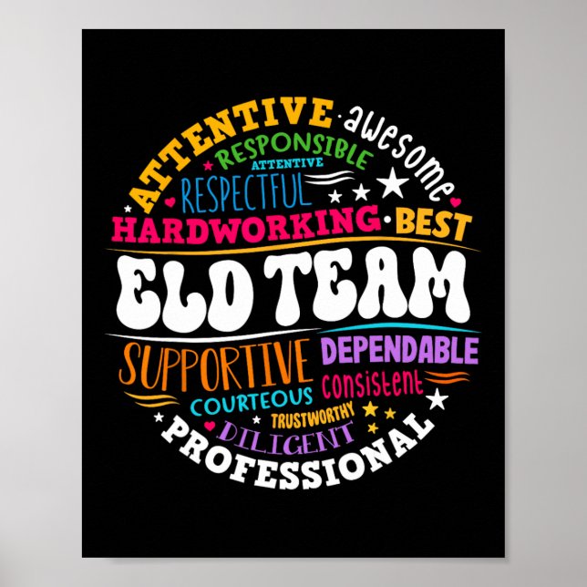 Groovy Eld Team Crew Engelsk språkutveckling Poster (Framsidan)