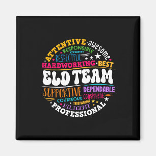 Groovy Eld Team Crew Engelskt Språk Utveckling Magnet