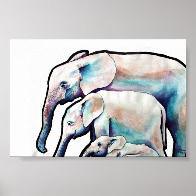 Groovy Elephants Poster (Framsidan)