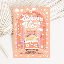 Groovy Eleven är en Vibe Van Buss 11-årsdag Inbjudningar