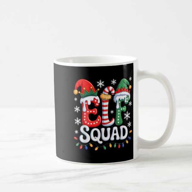 Groovy Elf Squad Elf-familjens julmatchning Paj Kaffemugg (Höger)