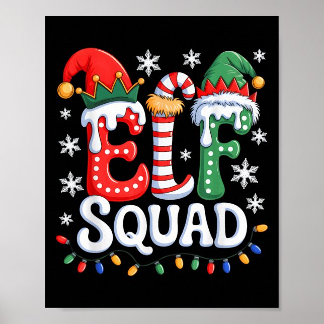 Groovy Elf Squad Elf-familjens julmatchning Paj Poster (Framsidan)