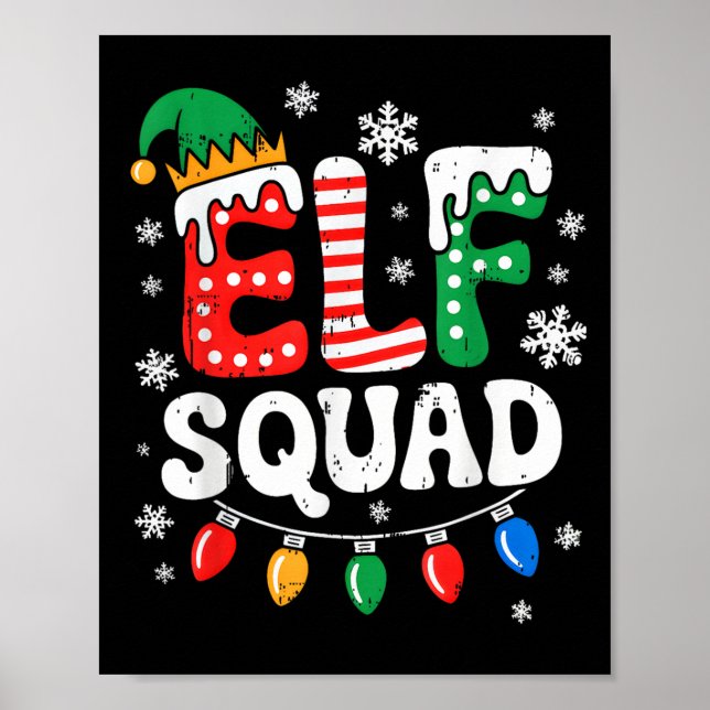 Groovy Elf Squad Elf-familjens julmatchning Paj Poster (Framsidan)