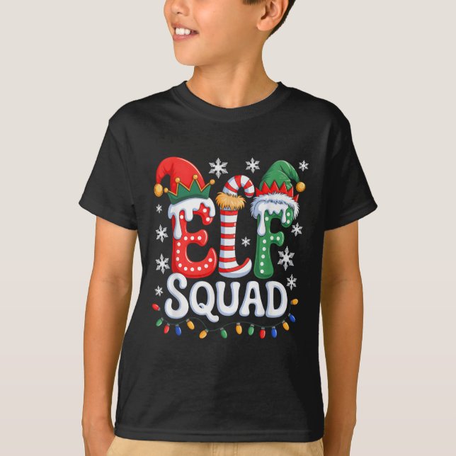Groovy Elf Squad Elf-familjens julmatchning Paj T Shirt (Framsida)