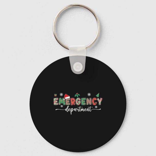 Groovy Emergency Department Christmas Santa Er Cre Nyckelring (Framsida)