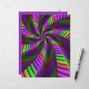 Groovy Energetic Colorful Neon Fractal Mönster