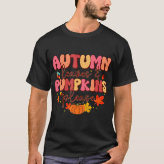 Groovy Fall Höst löv och Pumpkins, tack T Shirt
