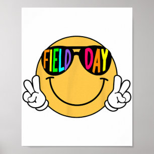 Groovy Fält Dagen Sungles Smile Ansikte Lärare Kid Poster