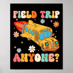 Groovy Fält Resa All School Buss Driver Gult Poster