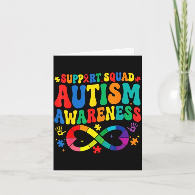 Groovy familjestöd autism medvetenhet  kort (Framsida)