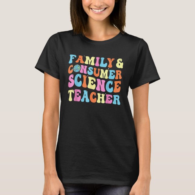 Groovy Family and Consumer Science Teacher tillbak T Shirt (Framsida)
