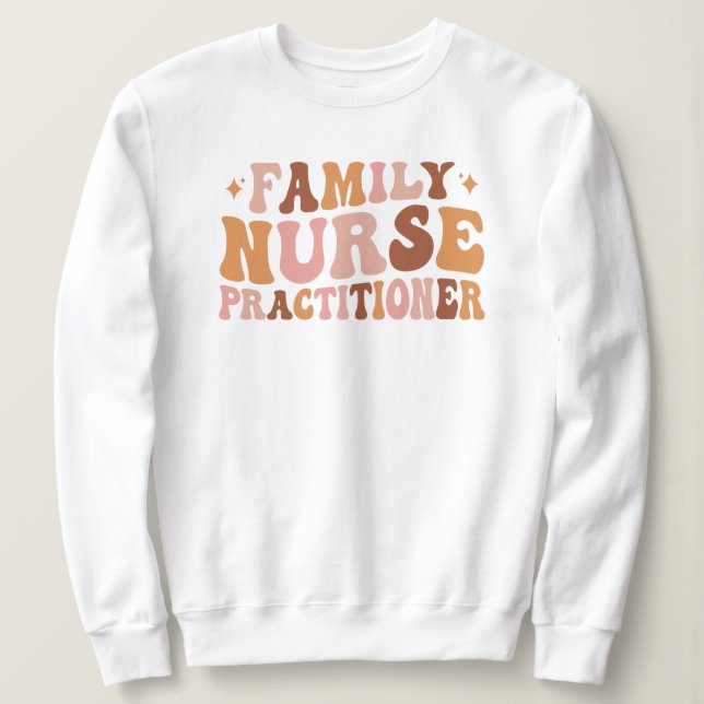 Groovy Family Nurse Practitioner Apprecition FNP T Shirt (Design framsida)