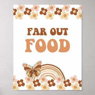 Groovy Far Out Food Retro Hippie Party-tecken Poster