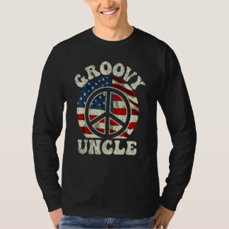 Groovy Farbror 70-talsestetik USA Flagga Retro Far T Shirt