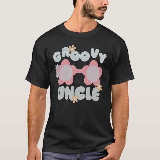 Groovy farbror Retro Boho Flower Cute Glasses T Shirt (Framsida)