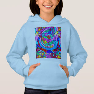 Groovy färgad hippie kärlek hoodie t-shirt