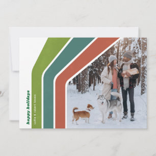 Groovy Färgad Rand julfotoport - Helgdag Julkort