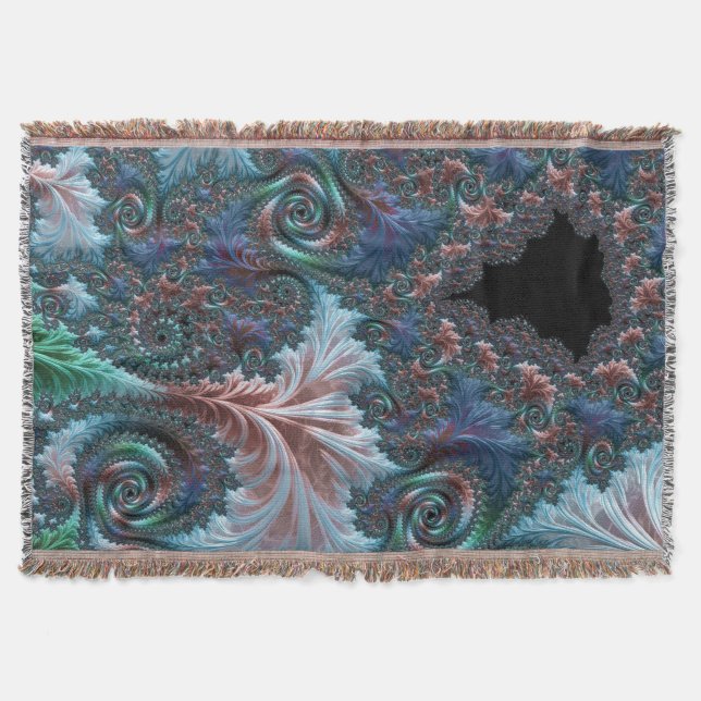 Groovy Färgglad Boho Hippie Mandelbrot Fraktal Kon Filt (Framsidan)