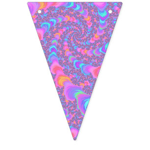 Groovy Färgglad Fluorescerande Trippig Spiral Frak Vimplar