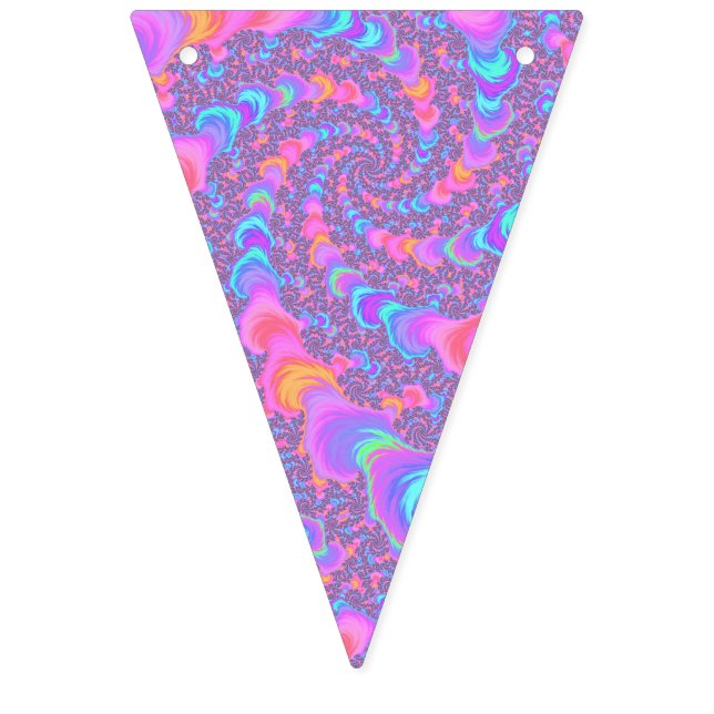 Groovy Färgglad Fluorescerande Trippig Spiral Frak Vimplar (Första flaggan)