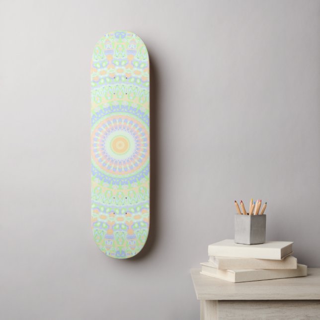 Groovy Färgglad Hippie Mandala  Mini Skateboard Bräda 18,5 Cm (Väggkonst)