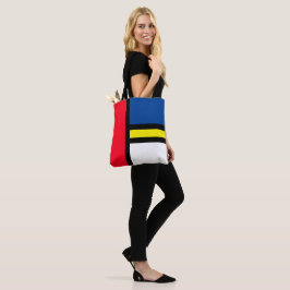 Groovy Färgrik Modern Mondrian Stil Abstrakt Konst Tygkasse