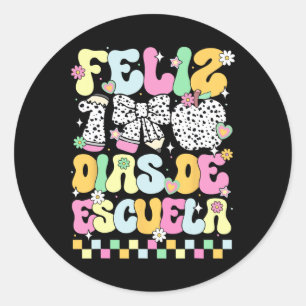 Groovy Feliz 100 Dias de Escuela 100 dagar Schoo Runt Klistermärke