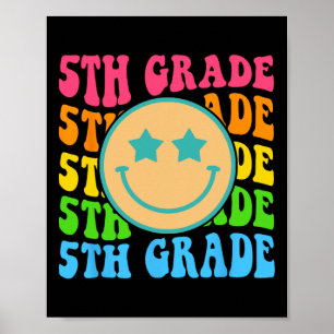 Groovy Femte Klass Vibes Ansikte Retro-lärarna til Poster