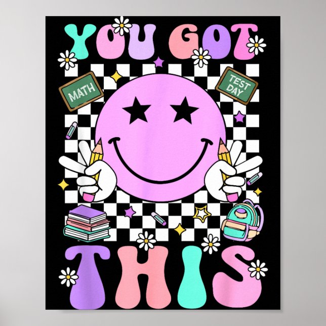 Groovy fick den här leende ansiktet testdag lärare poster (Framsidan)
