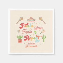 Groovy Fiesta Siesta Tequila Repeat Bachelorette Pappersservett