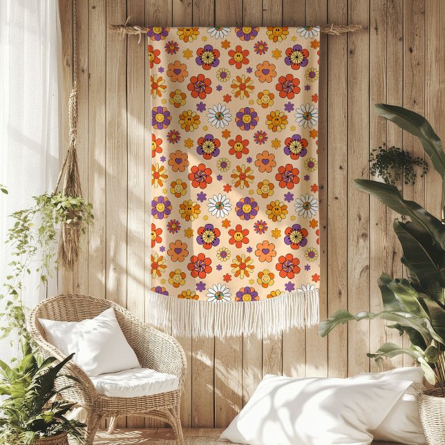 Groovy filt 70-tal Pastellfärger i trendiga färger (Groovy Blanket 70s Pastel Vibes in Trendy Colors)