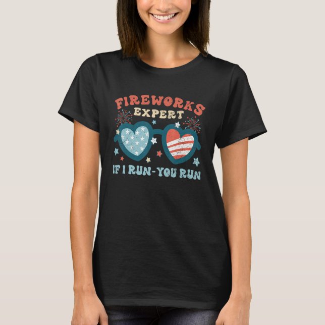 Groovy Fireworks-experten om jag Springa dig Sprin T Shirt (Framsida)