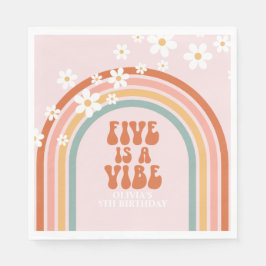 Groovy Five är en stämning prästkrage 5-årsdag Pappersservett