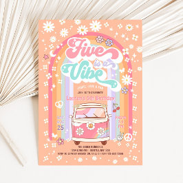 Groovy FIVE är en Vibe Daisy 5: e födelsedagen Inbjudningar