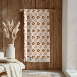 Groovy Floral Blanket 70s Pastel Copper Vibes Fleecefilt