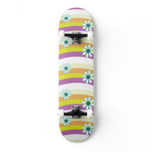 Groovy Floral Skateboard Pattern