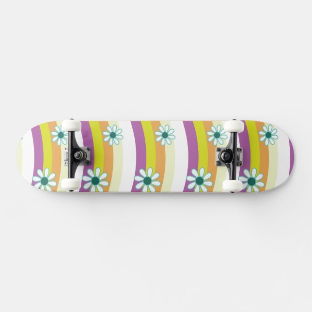 Groovy Floral Skateboard Pattern (Horz)