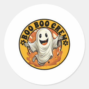 Groovy Flower Boo Crew Halloween Orange Ghost Runt Klistermärke
