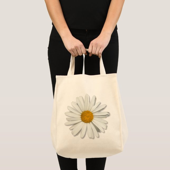 Groovy Flower Child White Daisy Hippie Blommar Tygkasse (Framsida (produkt))