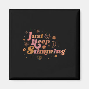 Groovy Flower Just Behålla Stimming Retro Autism A Magnet