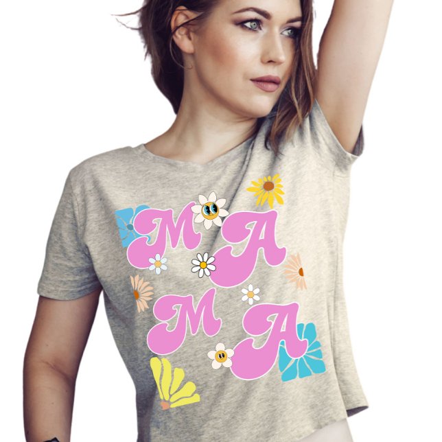 Groovy Flower Mamma Mors dag T Shirt (Skapare uppladdad)