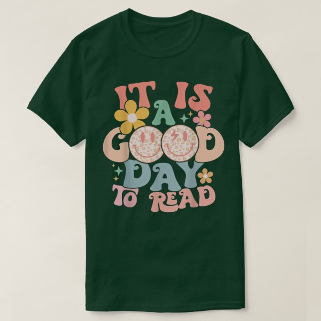 Groovy Flower National Read a Bok Day Cute Bok L T Shirt (Design framsida)