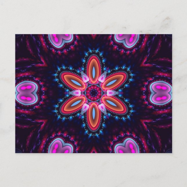 Groovy Flower of Life Postcard Vykort (Framsida)