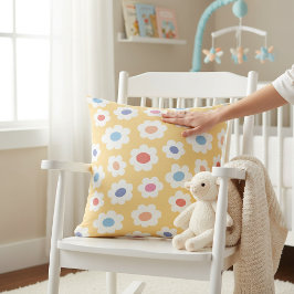 Groovy Flower Power Baby Nursery Throw Pillow Kudde