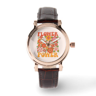 Groovy Flower Power Graphic Armbandsur