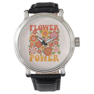 Groovy Flower Power Graphic Armbandsur