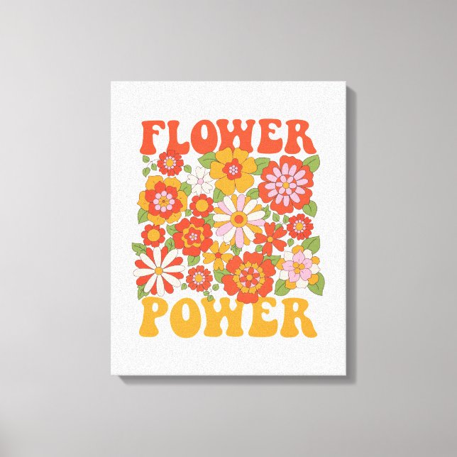 Groovy Flower Power Graphic Canvastryck (Framsida)