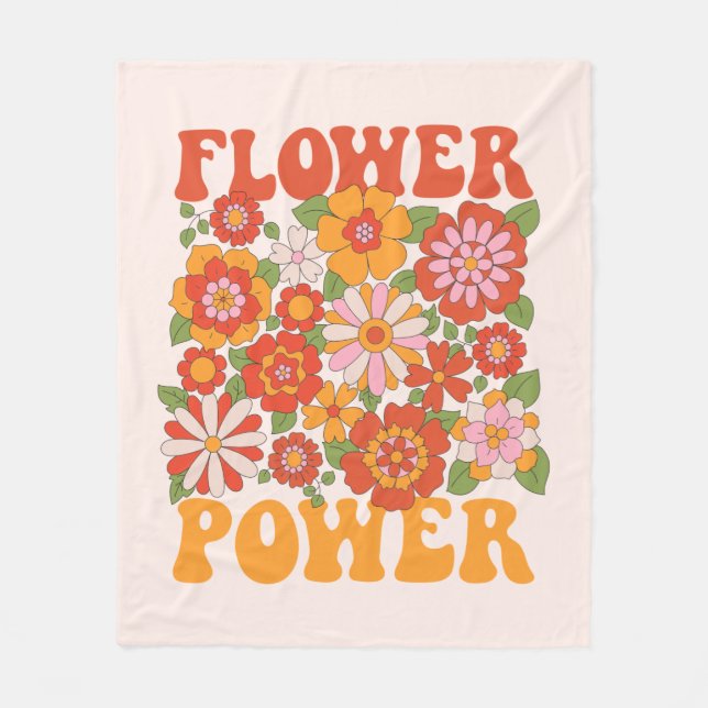 Groovy Flower Power Graphic Fleecefilt (Framsidan)