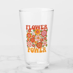 Groovy Flower Power Graphic Glaskopp