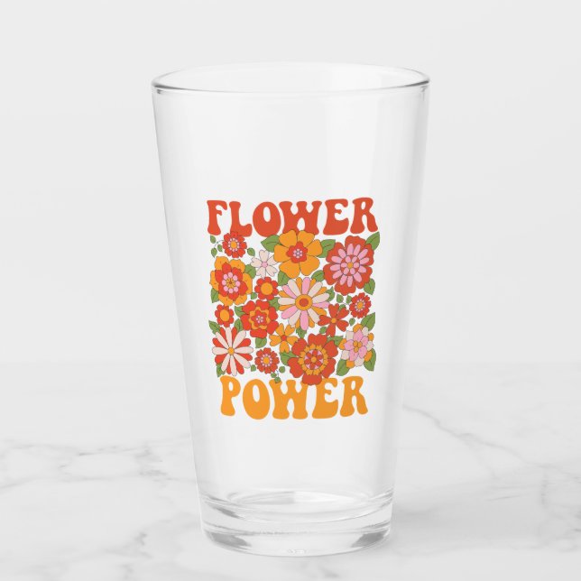 Groovy Flower Power Graphic Glaskopp (Framsida)